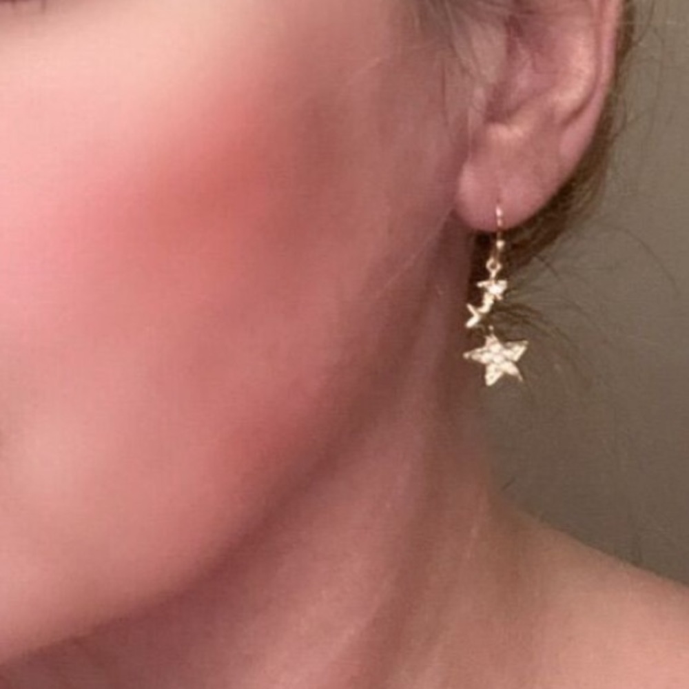 Lovisa Gold Star Dangle Earrings Celestial Hook Gift-Ready 2" - Picture 6 of 7